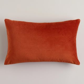 Gold Flame Velvet Lumbar Pillow   World Market
