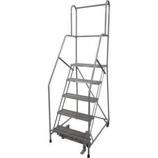 Cotterman (Rolling) Ladder w/CAL OSHA Rail Kit   50 Inch Max. Height