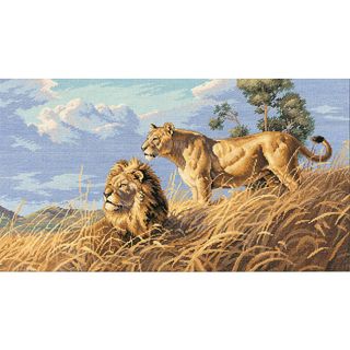 Gold Collection African Lions Counted Cross Stitch Kit