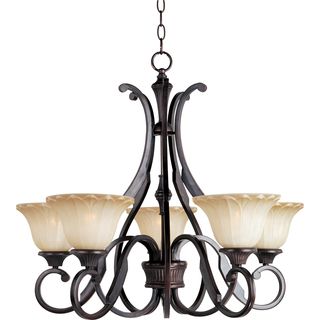 Allentown 5 light Chandelier (IronFixture finish Oil rubbed bronzeNumber of lights Five (5)Dimensions 25 inches high x 27 inches wide x 27 inches long)