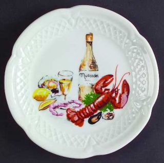 Philippe Deshoulieres Wine And Cheese Canape Plate, Fine China Dinnerware   Vari