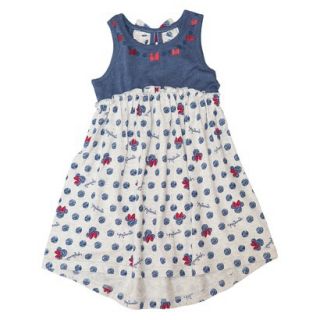 Disney Minnie Mouse Infant Toddler Girls High Low Maxi Dress   Blue/Gray 5T