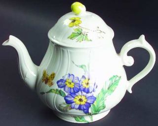 Villeroy & Boch Bouquet Teapot & Lid, Fine China Dinnerware   Flowers, Butterfli
