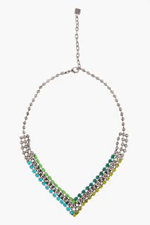 Dannijo Gunmetal Zircon, Olivine, And Emerald Hallie Necklace