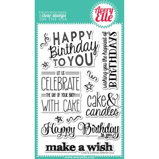 Avery Elle Clear Stamp Set 4x6 cake   Candles