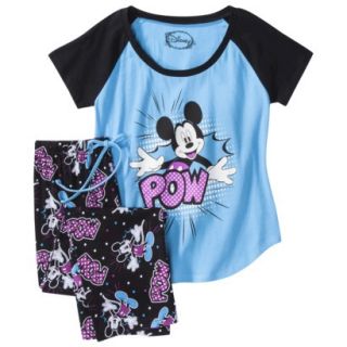 Juniors Superhero Pajama Set   Mickey Mouse Blue/Black L