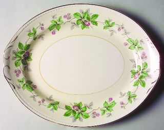 Homer Laughlin  Greenbriar 13 Oval Serving Platter, Fine China Dinnerware   Egg