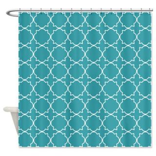  Turquoise Quatrefoil Shower Curtain  Use code FREECART at Checkout