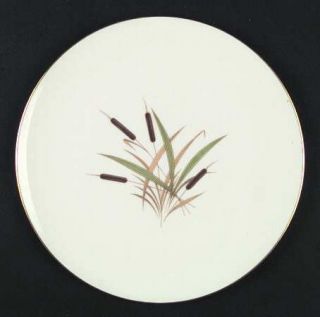 Lenox China Cattail (Coupe Shape) Dinner Plate, Fine China Dinnerware   Brown Ca