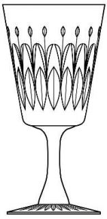 Tudor Pharaoh Water Goblet   Verical Cut,Cut Foot