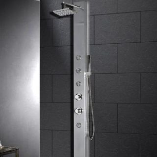 Ariel A302 Bath Shower Panel with Body Massage Jets, HandHeld and Rainfall Shower Heads Stainless Steel 70