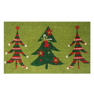 Christmas Trio Coir Door Mat With Vinyl Backing (17 X 29)