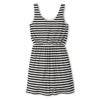 Merona Womens Easy Waist Knit Tank Dress   Black/Sour Cream   XS