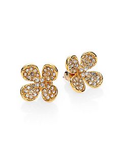 ABS by Allen Schwartz Jewelry Sparkle Flower Earrings   Gold