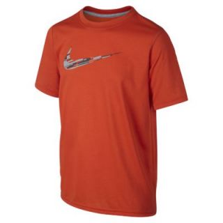 Nike Legend Rain Camo Swoosh Boys T Shirt   Team Orange