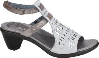 Womens Naot Vogue   Soft Gray Leather/Silver Threads Leather Ornamented Shoes