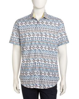 Nautical Print Short Sleeve Shirt, Coco Reef