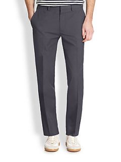 Theory Marlo Cotton Trousers   Charcoal