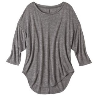 Pure Energy Womens Plus Size 3/4 Sleeve Drop Shoulder Tee   Gray 1X