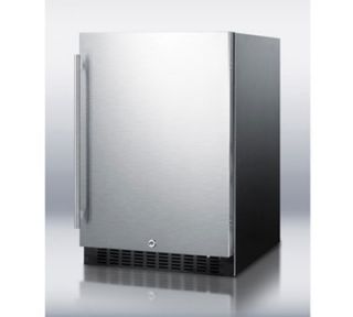 Summit Refrigeration Outdoor Beverage Refrigerator   Auto Defrost, Glass Shelf, Sealed Back, Black, 4.9 cu ft