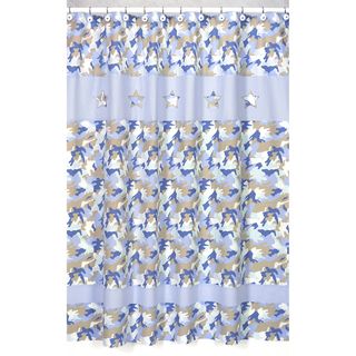 Blue And Khaki Camouflage Kids Shower Curtain (Blue, Khaki and WhiteMaterials 100 percent cotton fabricsDimensions 72 inches x 72 inchesCare instructions Machine washableThe digital images we display have the most accurate color possible. However, due 