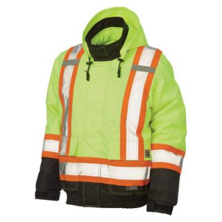 Work King 3 in 1 High Visibility Bomber Jacket   Green, XL, Model# S41311