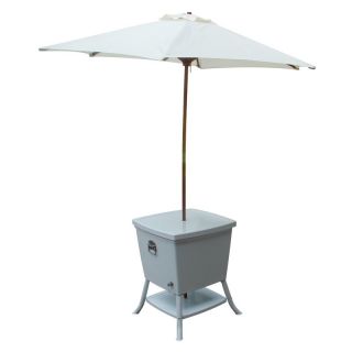 Leisure Season Cooler Table with Umbrella Multicolor   CT1077UMB