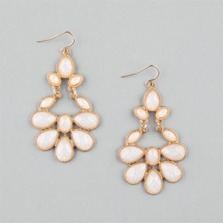 Facet Teardrop Earrings Ivory One Size For Women 207795160