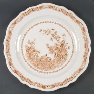 Furnivals Quail Brown 13 Chop Plate (Round Platter), Fine China Dinnerware   Br