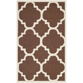 Safavieh Handmade Moroccan Cambridge Dark Brown/ Ivory Wool Accent Rug (26 X 4)