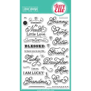 Avery Elle Clear Stamp Set 4x6 needle Little Love