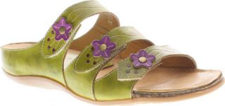 Womens Spring Step Truli   Green Leather Casual Shoes