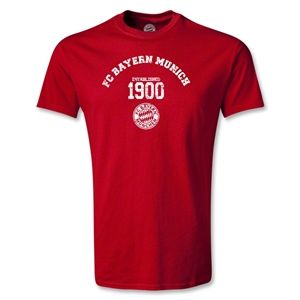 Euro 2012   Bayern Munich Distressed Established 1900 T Shirt (Red)