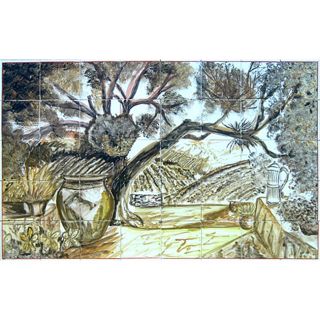 Old Country Landscape 40 tile Ceramic Wall Mural