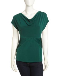 Cowl Neck Jersey Top, Spruce