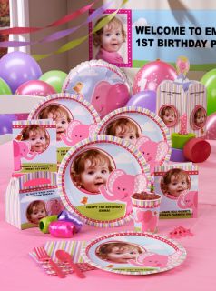 Pink Elephants 1st Birthday Personalized Party Theme