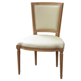 Global Views Marilyn Leather Side Chair 2379 Color Ivory