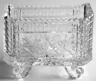 Hofbauer Byrdes Collection (The) Rectangular 4 Toed Bowl   Clear, Pressed, Bird