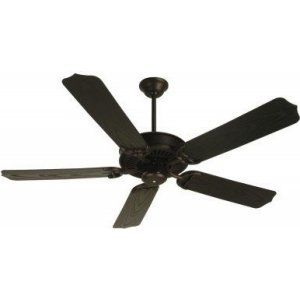 Craftmade CRA K10173 Porch Fan 52 Ceiling Fan with Outdoor Standard  Brown Blad