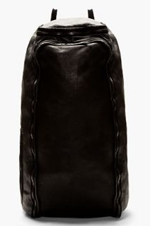 Julius Black Washed Leather Backpack