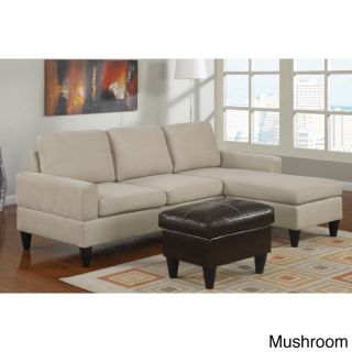 Hesse Reversible Sectional Sofa In Microfiber Finish With Ottoman