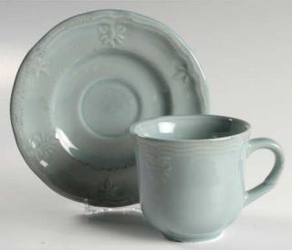 Churchill China Country Craft Sage Flat Cup & Saucer Set, Fine China Dinnerware