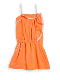 Chloe Girls Ruffle Jersey Dress   Orange