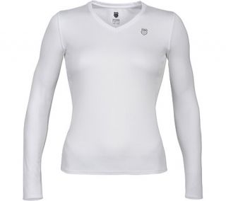 Womens K Swiss Accomplish Long Sleeve   White/White Athletic Apparel