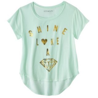 Juniors Shine Like A Diamond Graphic Tee   Mint L(11 13)