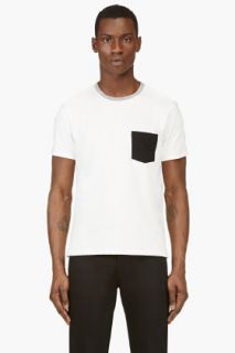 Rag And Bone Ivory Colorblock Pocket T_shirt