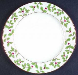 Noritake Holly And Berry Gold Salad Plate, Fine China Dinnerware   Holly/Berry R