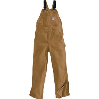Carhartt Flame Resistant Unlined Duck Bib Overall   Brown, 32in. Waist x 34in.
