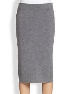 Reed Krakoff Cashmere Blend Knit Pencil Skirt   Grey