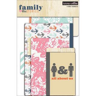 Family Stories Tabbed Cardstock File Folders 4/pkg  4 X6 To 6 X9 Folded